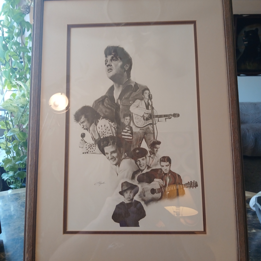 Framed Black & White Music Collage Art Print - Classic Portraits